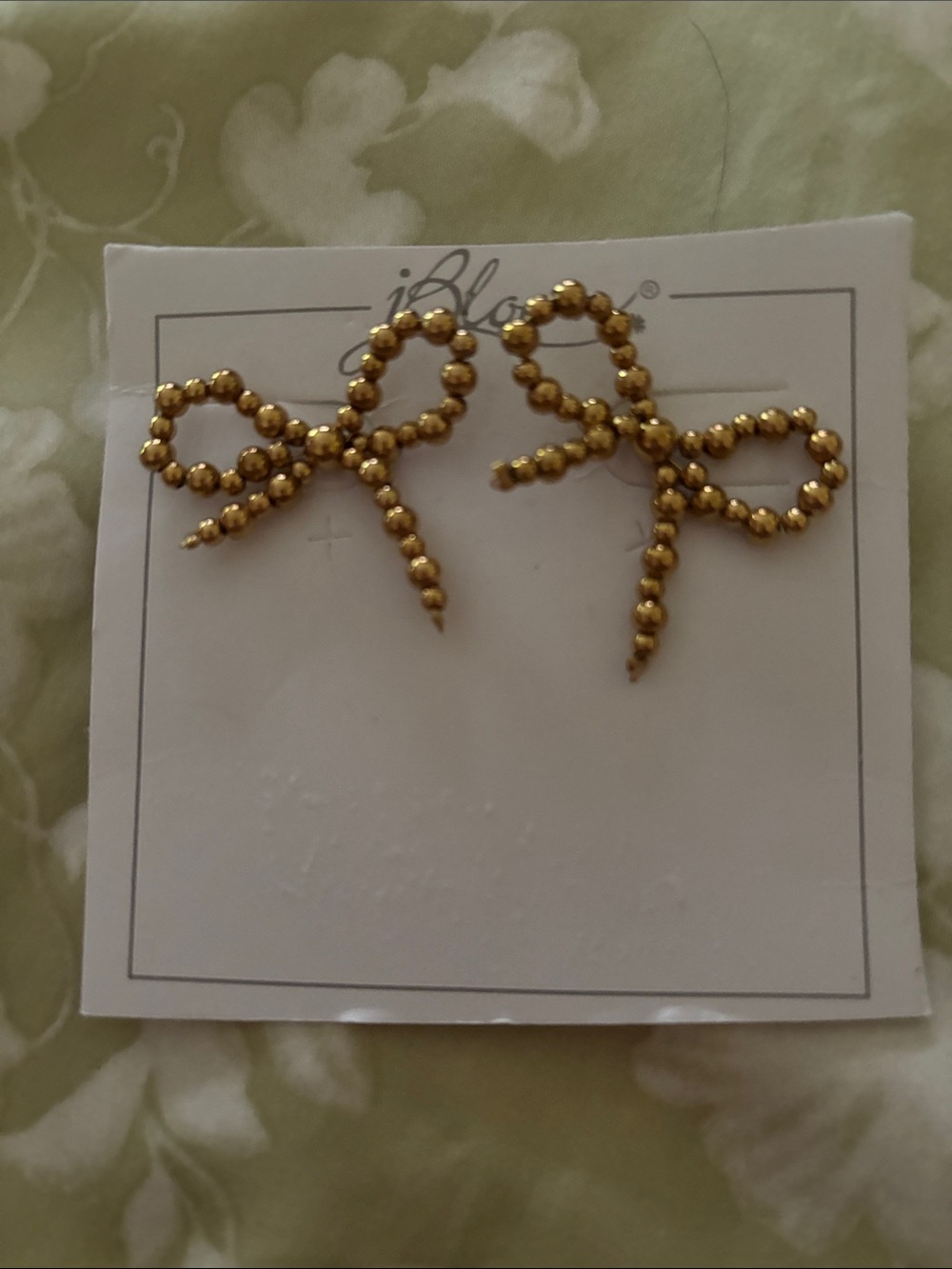 bloom Gold Beaded Bow Earrings